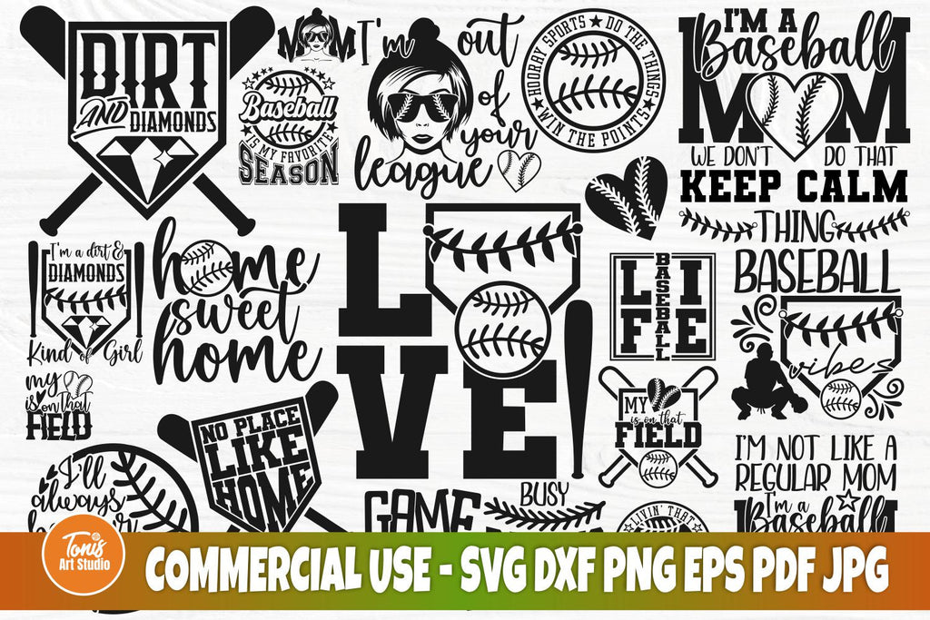 Baseball svg bundle, baseball quotes set of 14 designs, cut files for cricut,  silhouette cut files, baseball mom svg, baseball shirt design Stock Vector