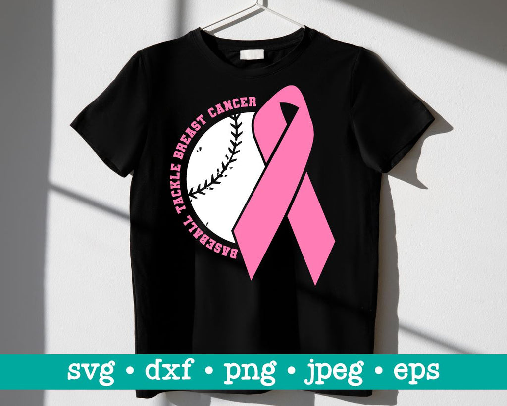 Baseball Tackle Breast Cancer Svg Awareness ribbon svg 1024s By HamHamArt |  TheHungryJPEG