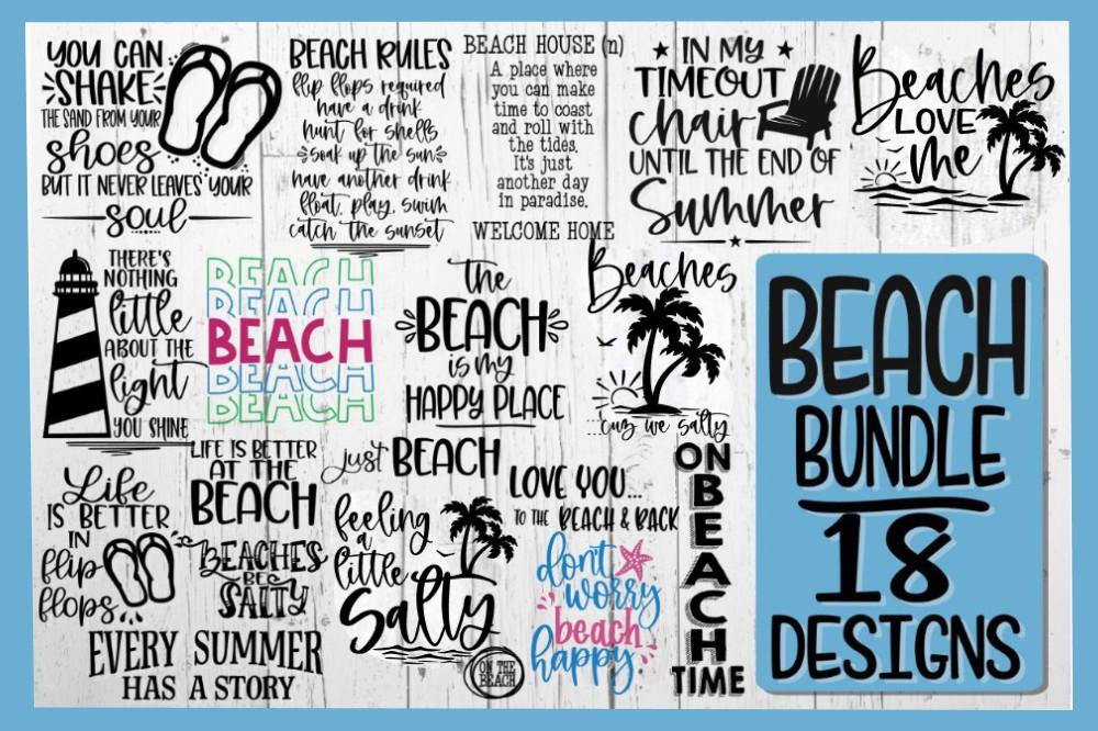 BEACH BUNDLE - 18 DESIGNS - Beach SVG PNG EPS DXF - VOL 5 - So Fontsy