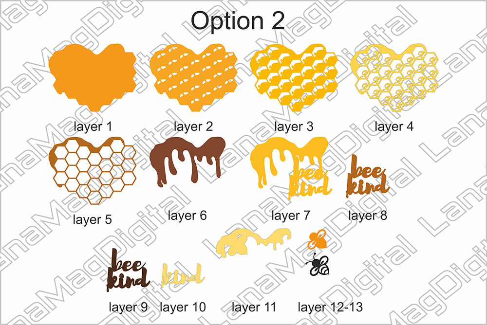 Bee kind svg Layered mandala Honey heart SVG Bee hive svg - So Fontsy