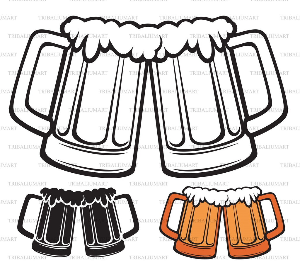 beer mug cheers clipart black and white