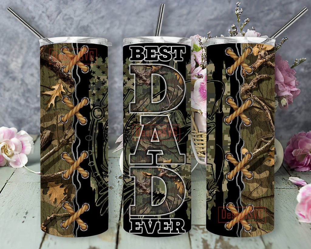 Best Dad Ever Camo Tumbler Png, Dad Fishing Camo 20oz Tumbler Wrap ...