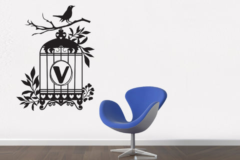 Bird Cage Monogram Papercut Svg Eps Ai Png Pdf SVG zafrans studio 