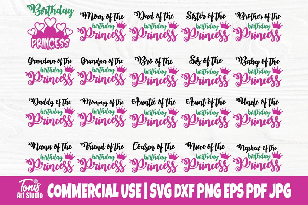 Birthday princess SVG, Family Svg Cut Files - So Fontsy