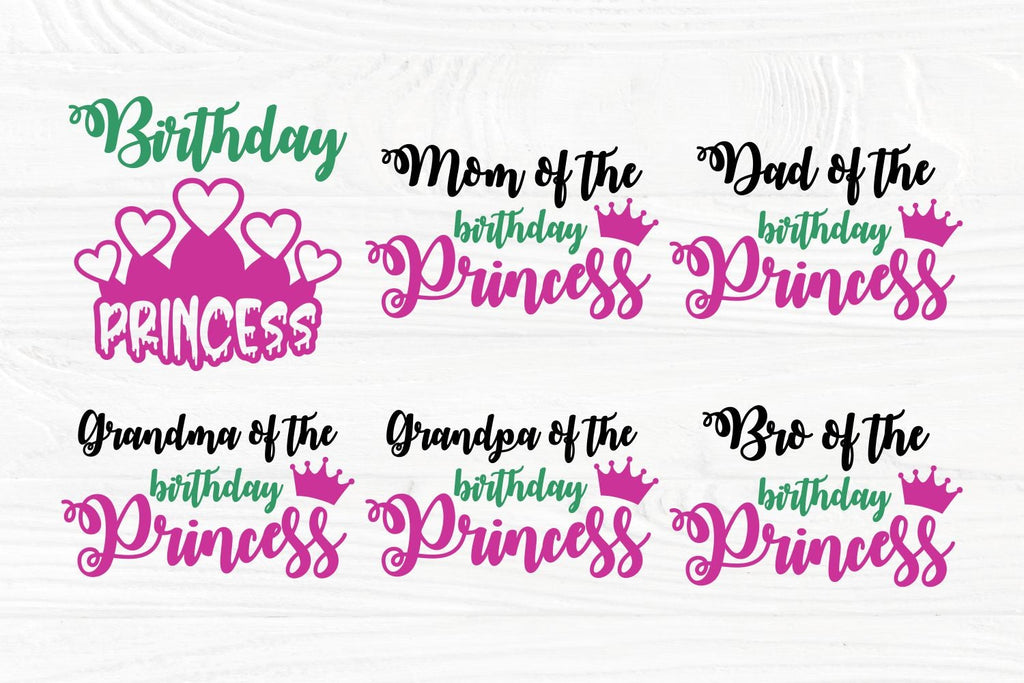 Birthday princess SVG, Family Svg Cut Files - So Fontsy