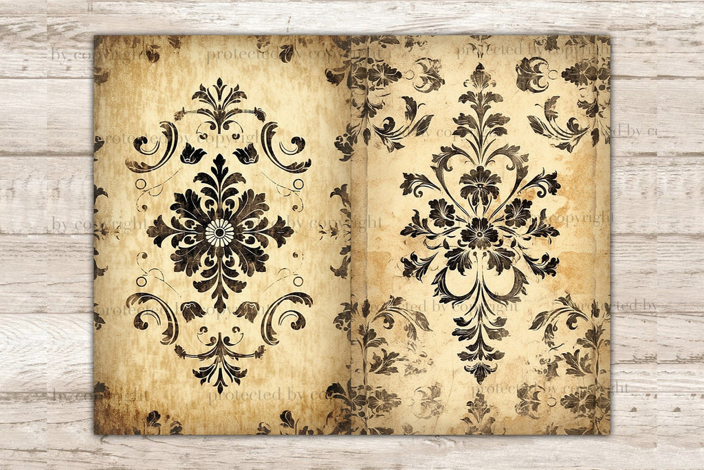 Black Lace Junk Journal Page | Vintage Digital Collage - So Fontsy