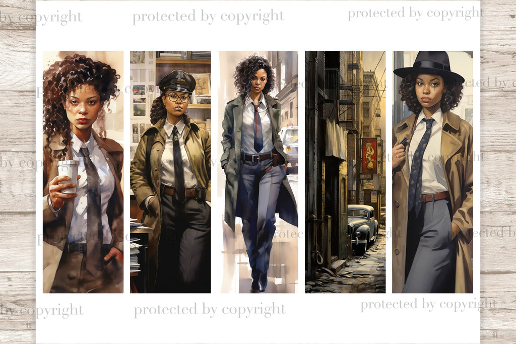 Black Woman Detective Printable | Bookmark Paper - So Fontsy
