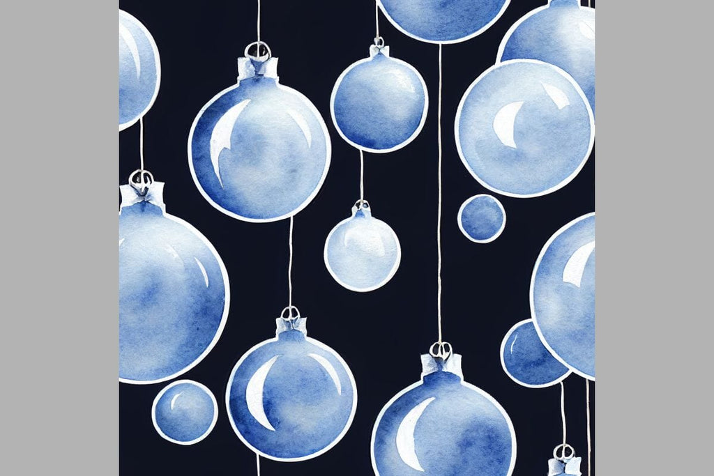 Blue Christmas decorations Seamless pattern Vintage motif - So Fontsy