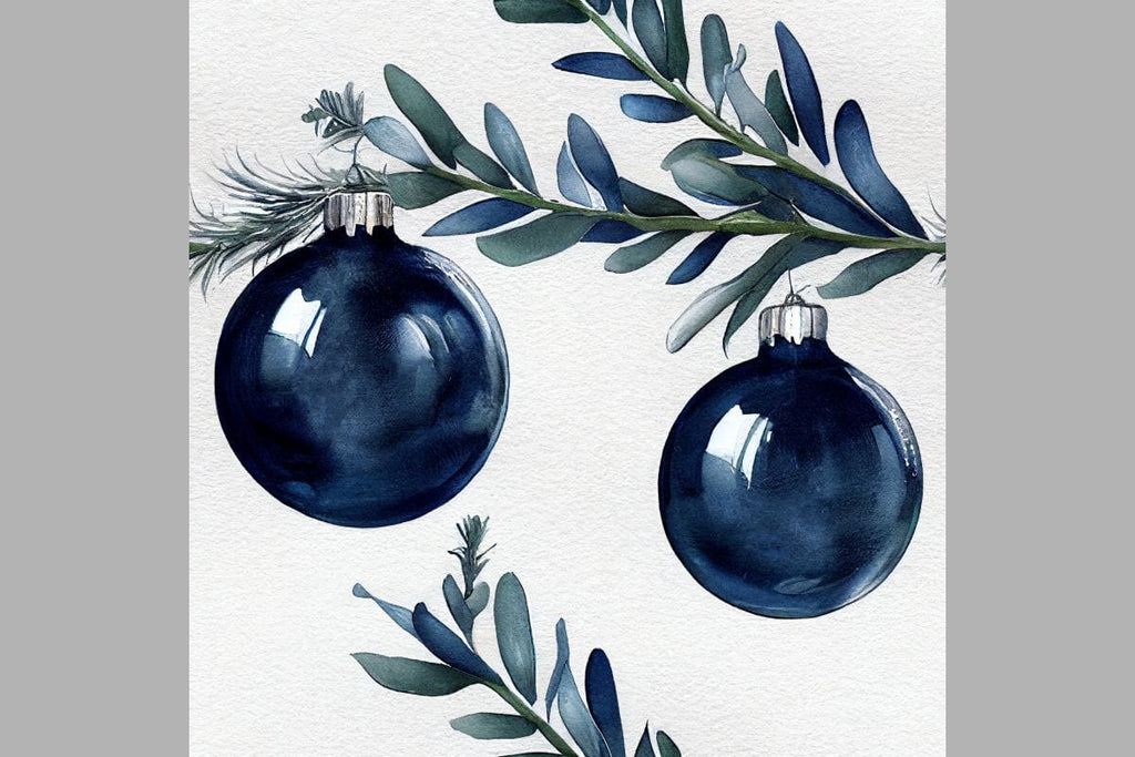 Blue Christmas decorations Seamless pattern Vintage motif - So Fontsy