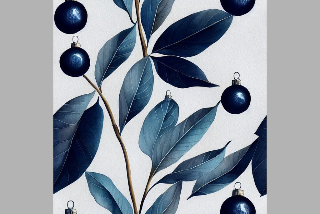 Blue Christmas decorations Seamless pattern Vintage motif - So Fontsy