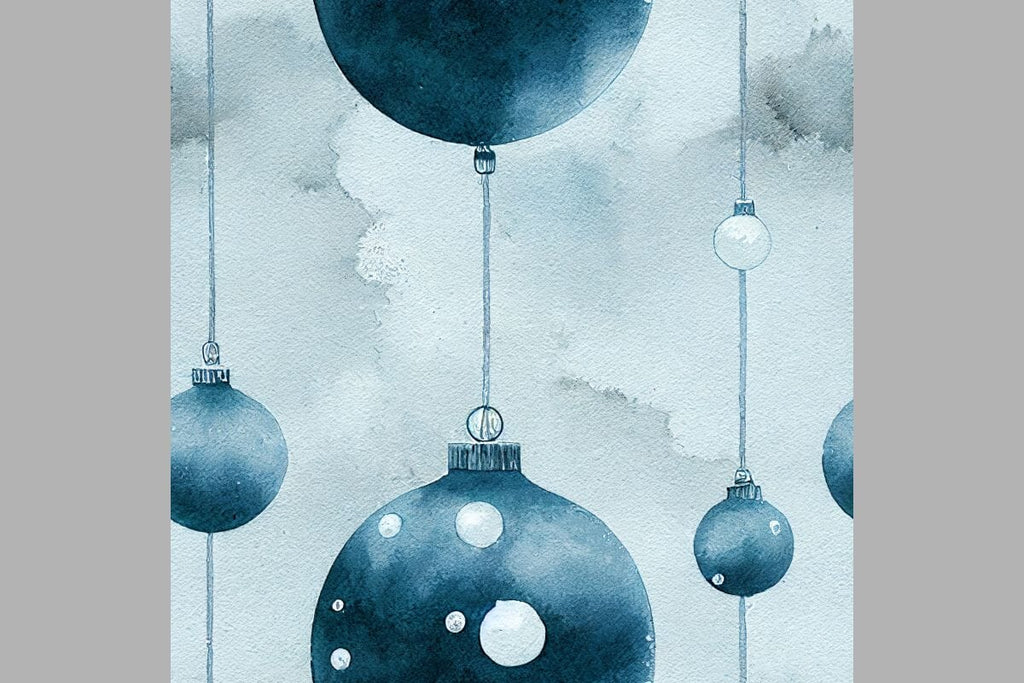 Blue Christmas decorations Seamless pattern Vintage motif - So Fontsy