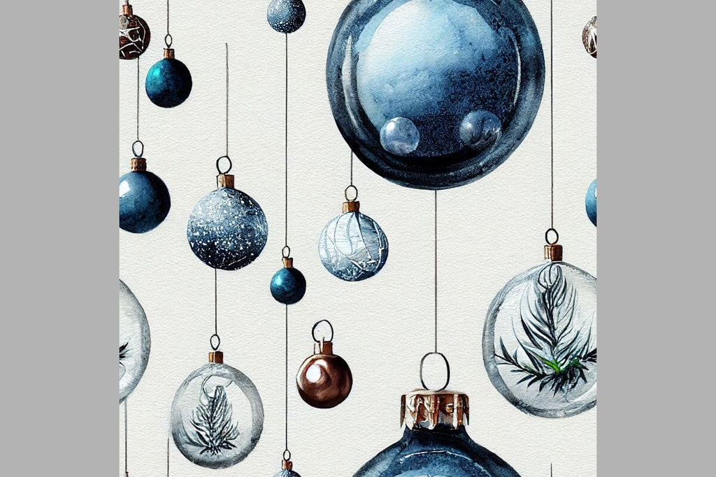 Blue Christmas decorations Seamless pattern Vintage motif - So Fontsy