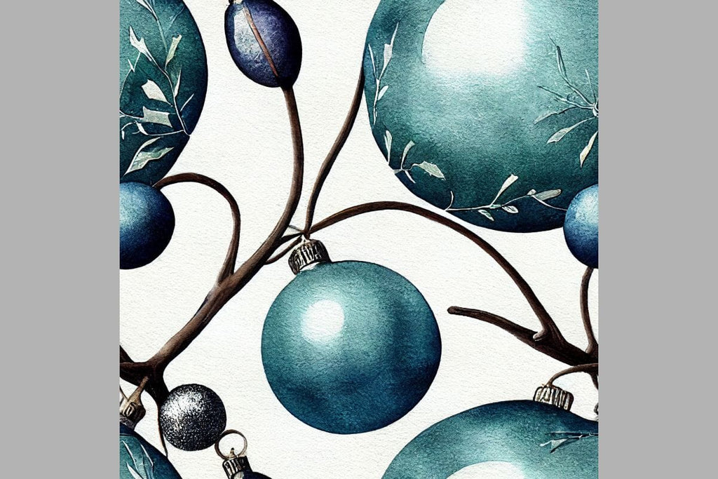 Blue Christmas decorations Seamless pattern Vintage motif - So Fontsy