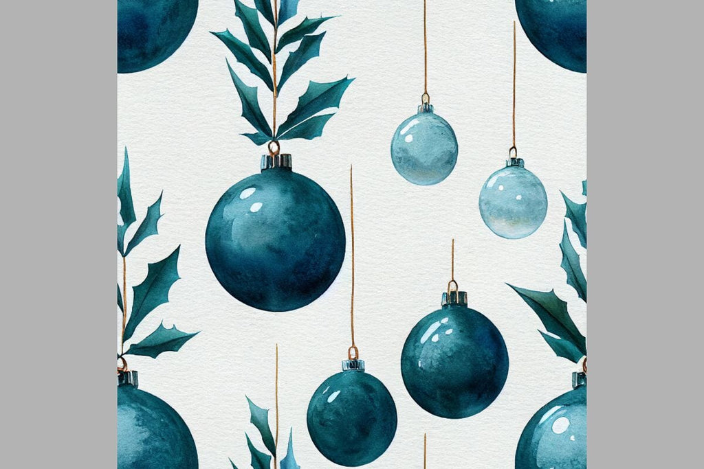 Blue Christmas decorations Seamless pattern Vintage motif - So Fontsy
