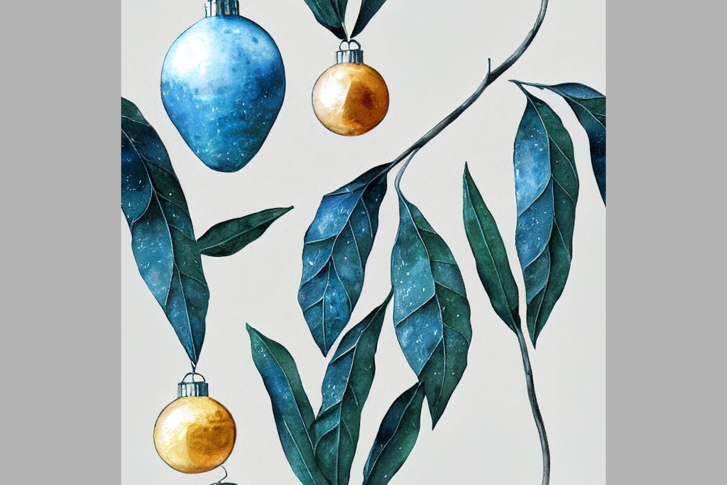 Blue Christmas decorations Seamless pattern Vintage motif - So Fontsy