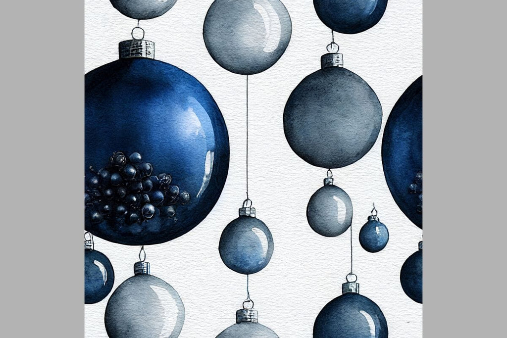 Blue Christmas decorations Seamless pattern Vintage motif - So Fontsy