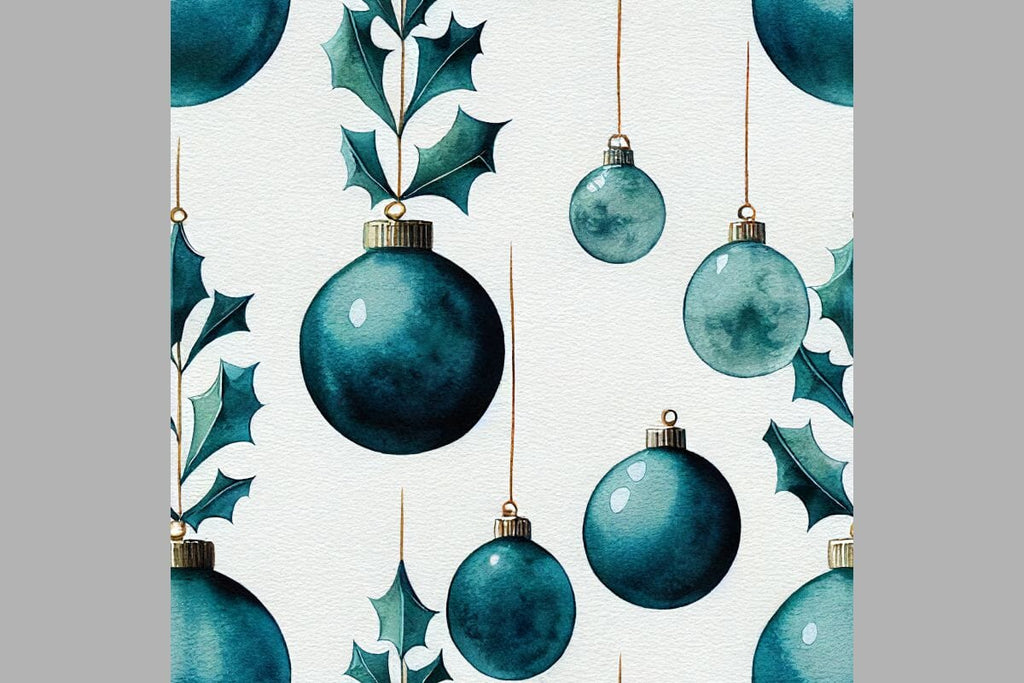 Blue Christmas decorations. Seamless return pattern. Vintage motif ...