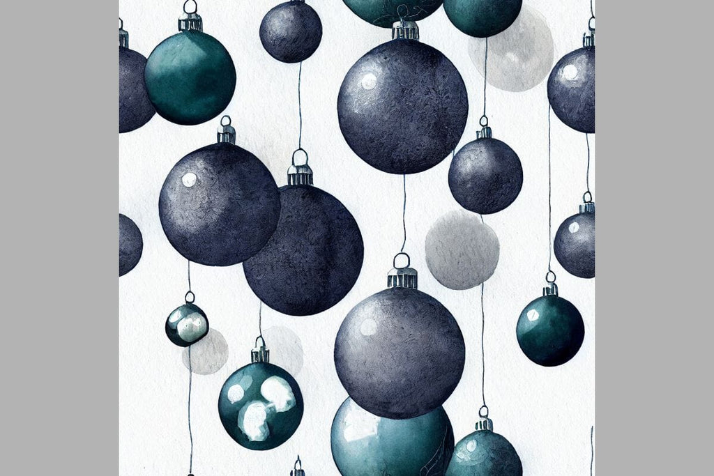 Blue Christmas decorations. Seamless return pattern. Vintage motif - So ...