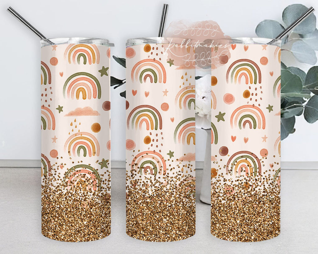 Daisy Tumbler, 20 oz Skinny Tumbler Sublimation Design Digital Download PNG  Instant DIGITAL ONLY, Rainbow Embroidered Pa