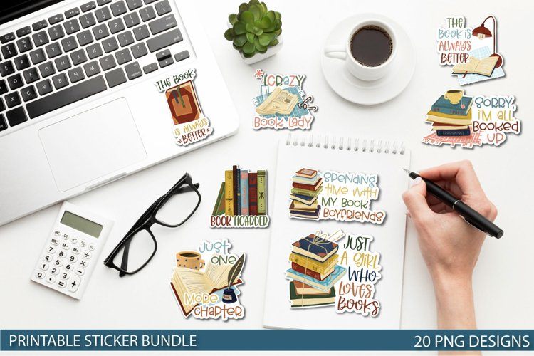 Book Lover Printable Sticker Bundle