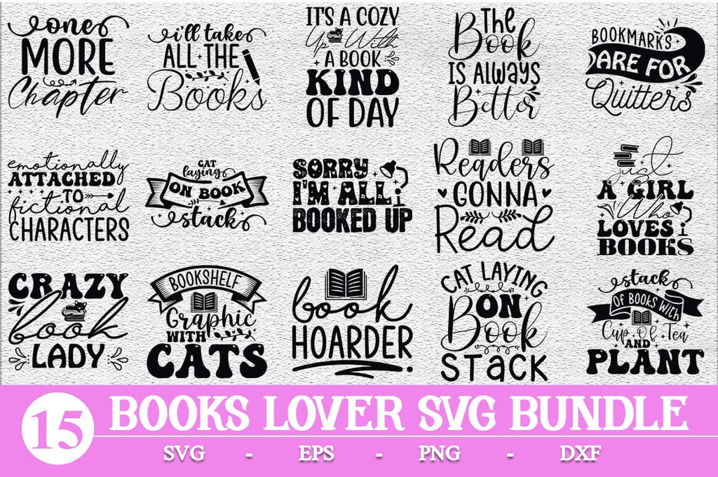 Book Lover SVG Bundle - So Fontsy