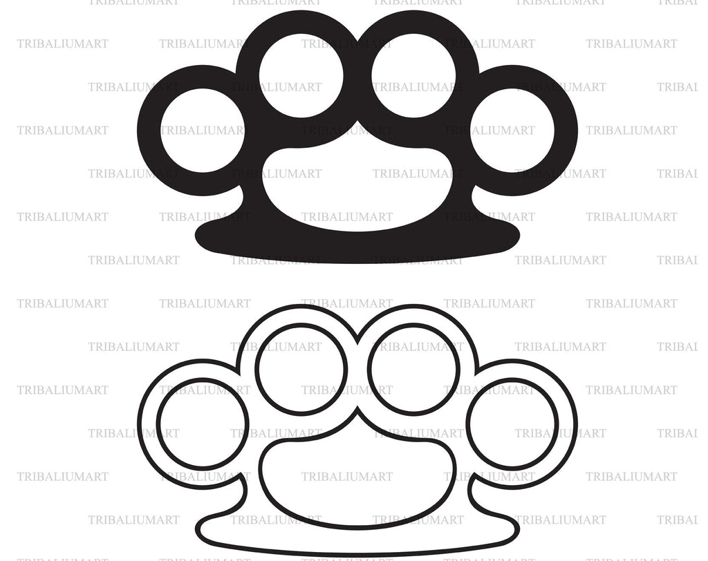 Brass knuckles. Cut files for Cricut. Clip Art silhouette (eps, svg ...