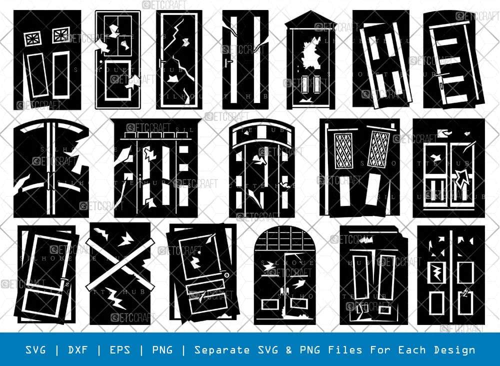 Broken Door Silhouette Silhouette Svg Cricut Cut Files Png Bundle