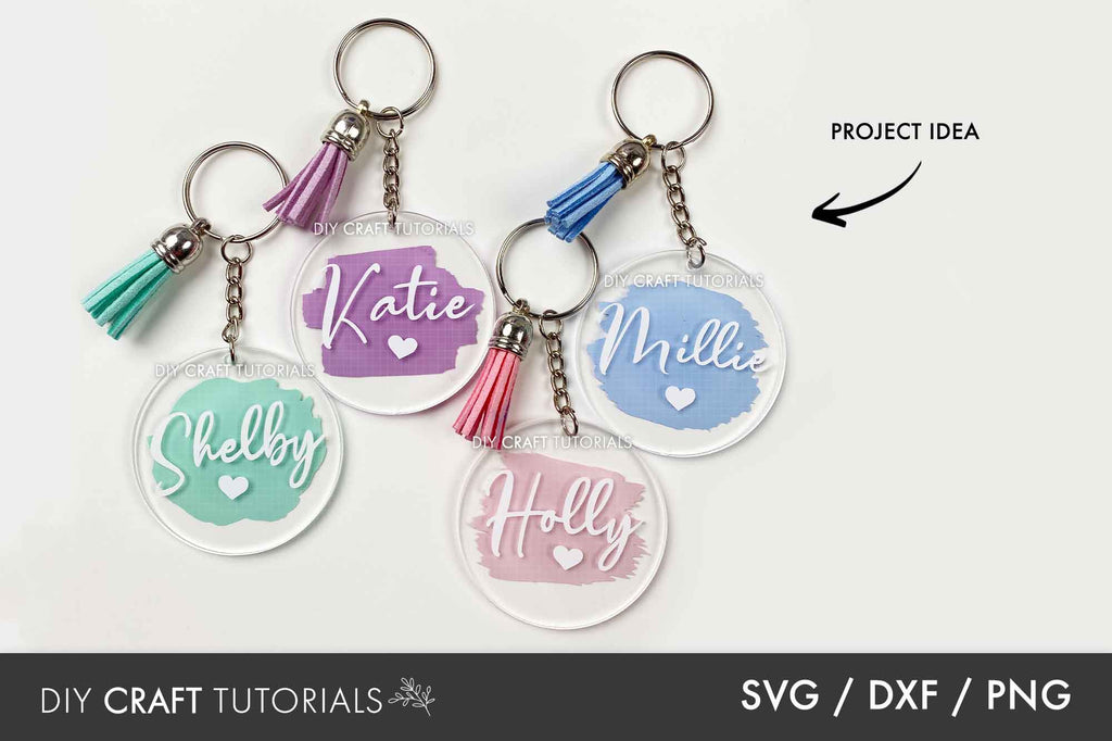 Brush Stroke Keychain Pattern SVG - So Fontsy