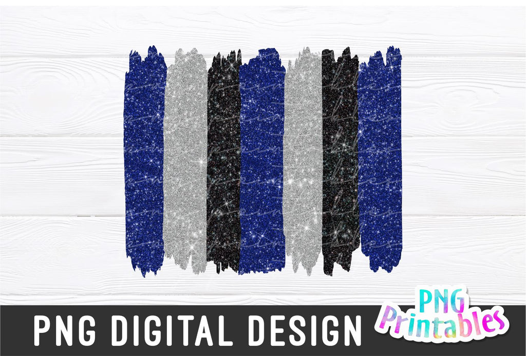 Blue Glitter Paint Strokes PNG Sublimation Design Download