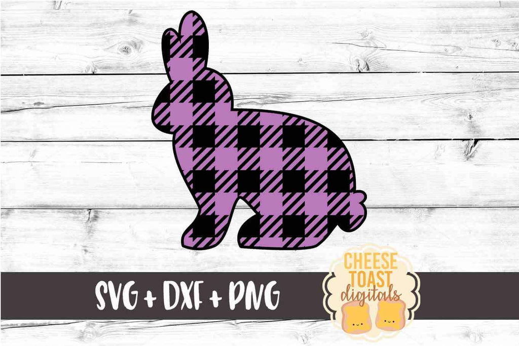 Buffalo Plaid Easter Bunny - Easter SVG PNG DXF Cut File - So Fontsy