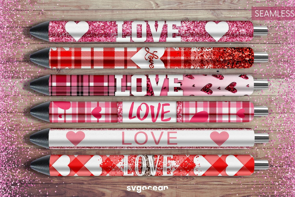 Buffalo Plaid Pen Wrap | Valentines Day | Sublimation - So Fontsy