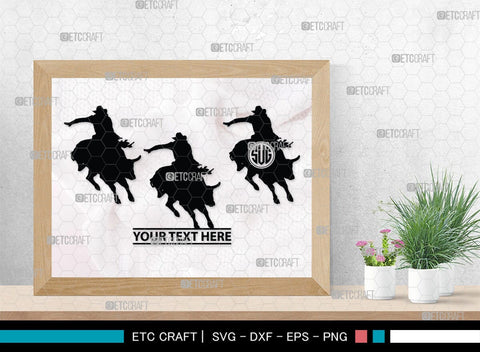 Bull Rider Monogram, Bull Rider Silhouette, Bull Svg, Rodeo Svg, Sports svg, Steer Riding Svg, Cowboy Svg, SB00109 SVG ETC Craft