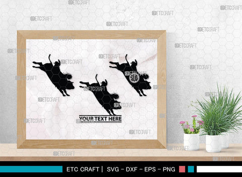 Bull Rider Monogram, Bull Rider Silhouette, Bull Svg, Rodeo Svg, Sports svg, Steer Riding Svg, Cowboy Svg, SB00109 SVG ETC Craft