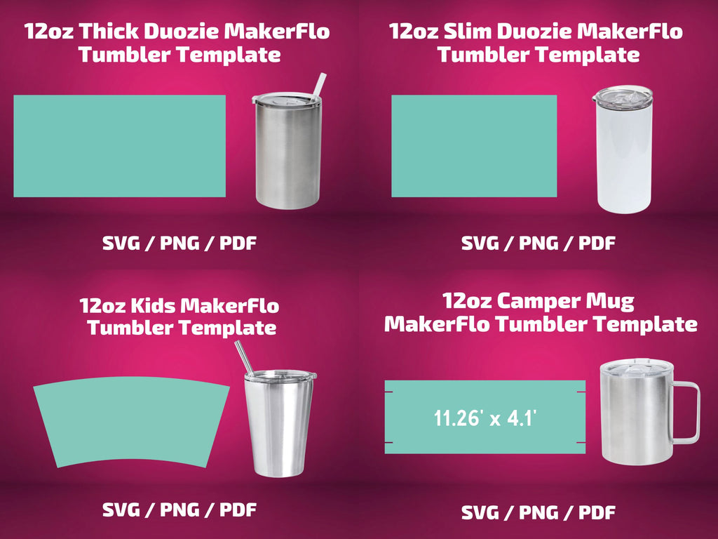 12 oz Makerflo Mason Jar tumbler template Sublimation wrap