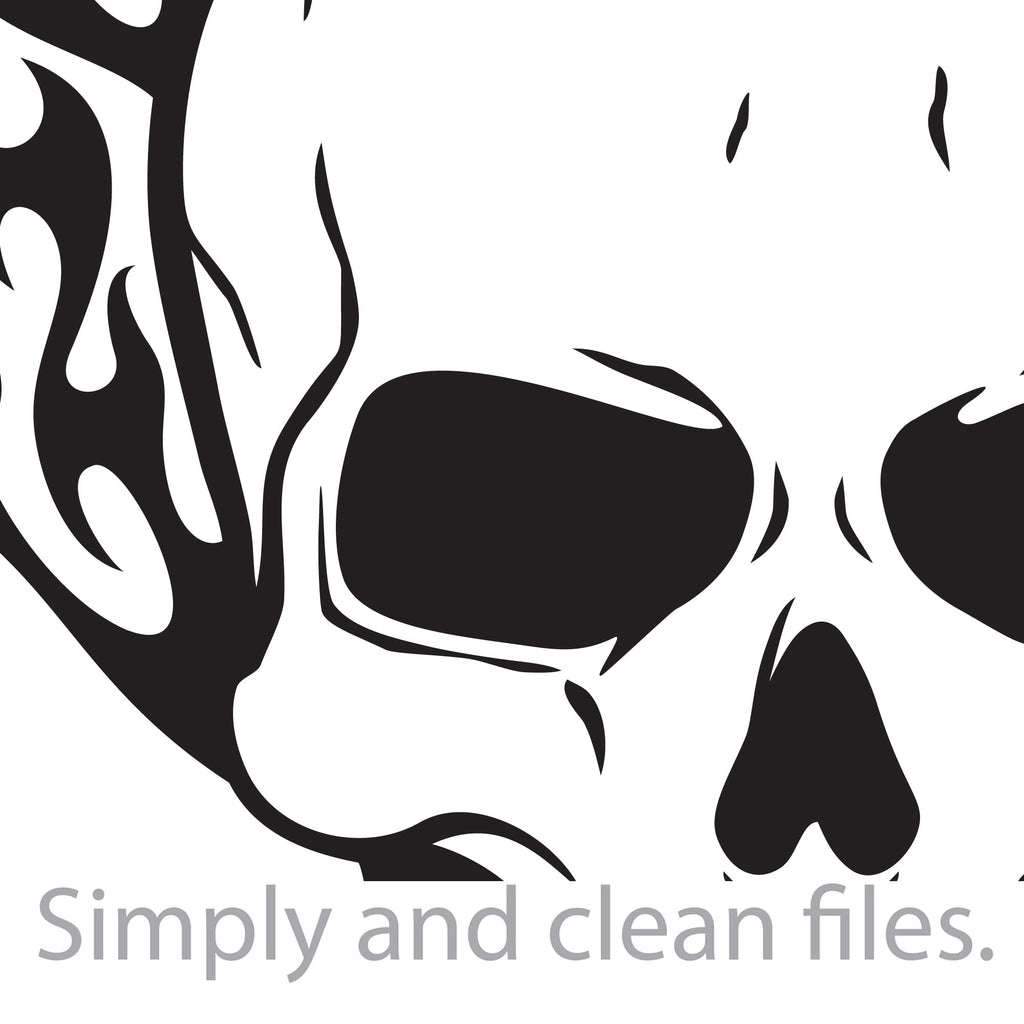 Burning Skull. Cut files for Cricut. Clip Art (eps, svg, pdf, png, dxf