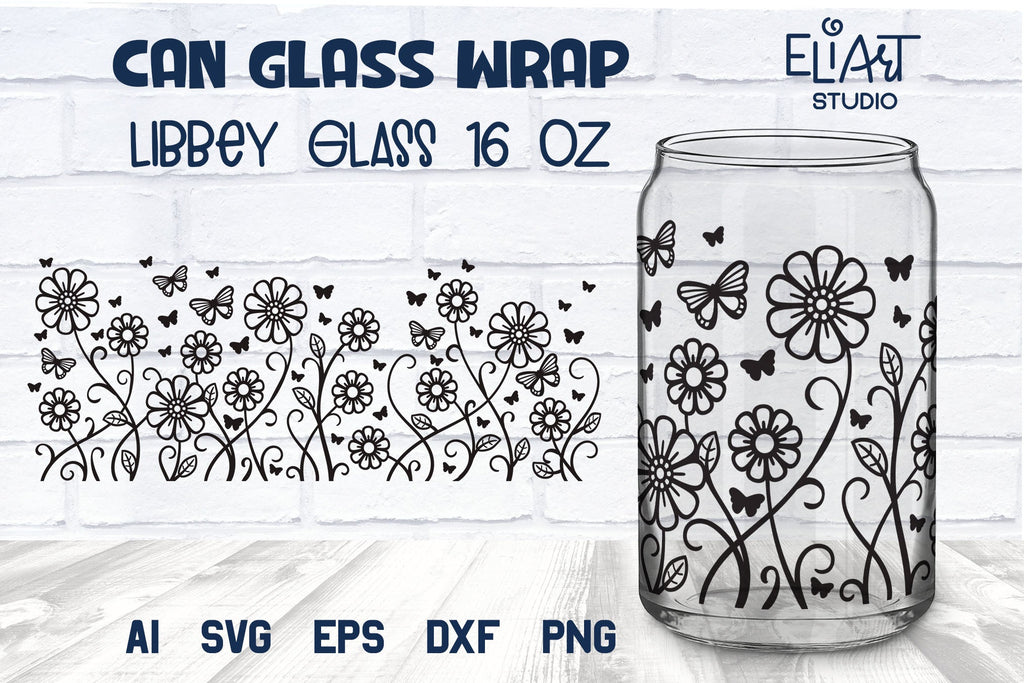 Libbey 16 Oz and 20 Oz Can Glass Wrap Template | Tiger skin for Libbey Can  Shaped Beer Glass