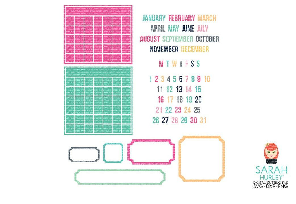 Calendar Planner Stickers - So Fontsy