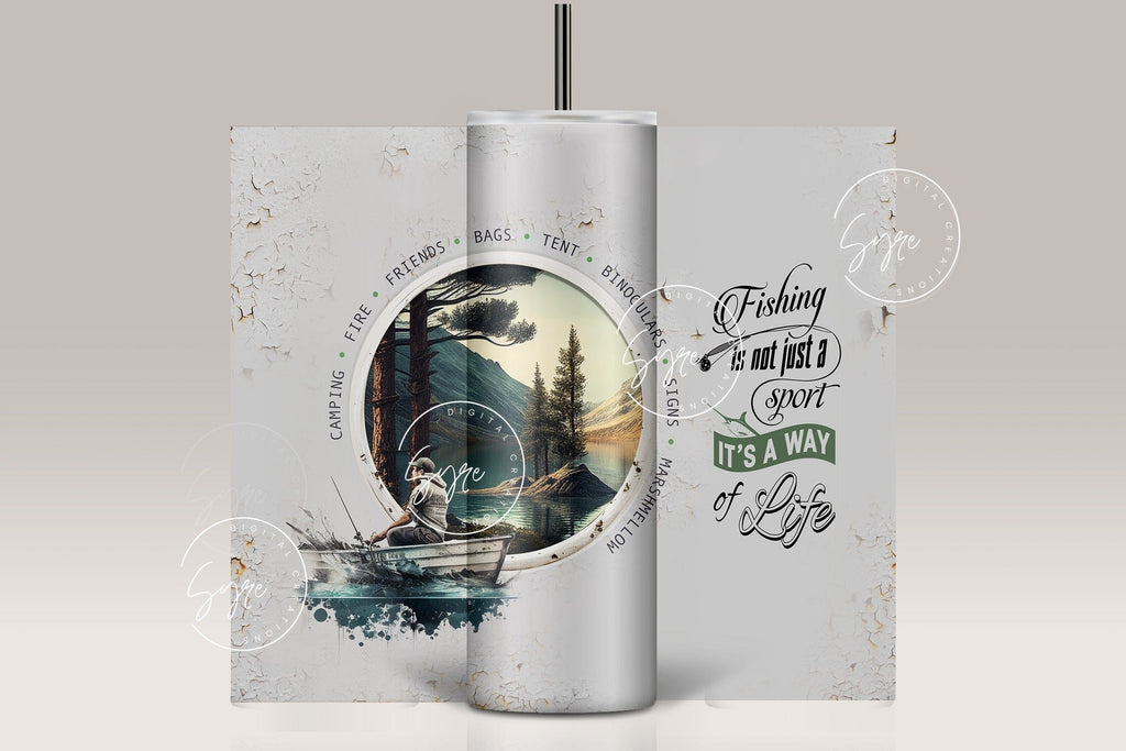 Camping Tumbler Wrap Sublimation, 20 oz Skinny Tumbler