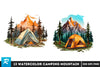Camping Mountain Clipart Bundle Sublimation Regulrcrative