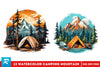 Camping Mountain Clipart Bundle Sublimation Regulrcrative