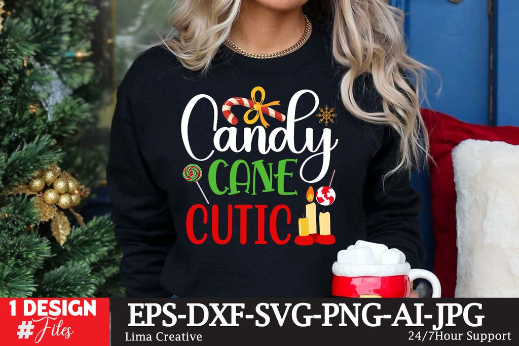 Candy Cane Cutic SVG Cute File - So Fontsy