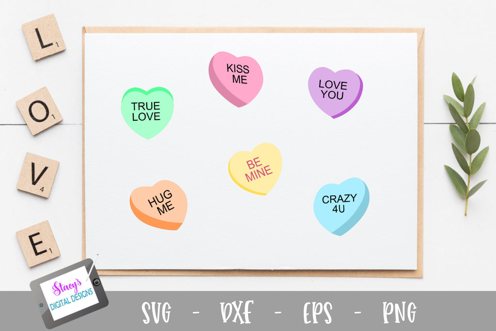 Candy Conversation Hearts - Valentine SVG - So Fontsy