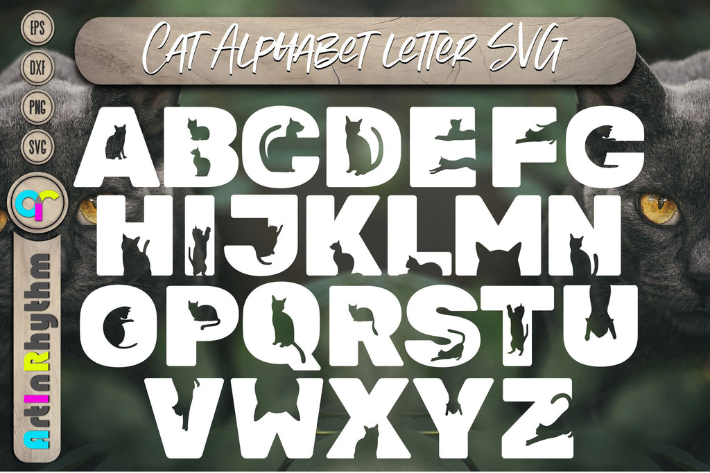 Cat Alphabet Letter, Animals Font Svg - So Fontsy