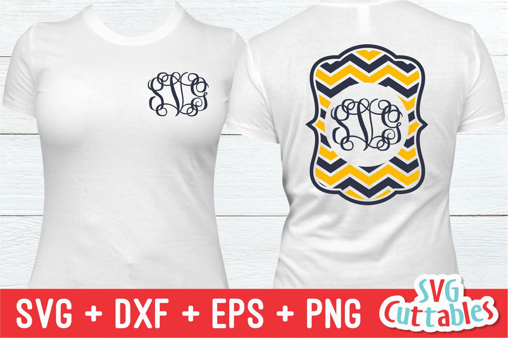 Chevron Monogram Frame - So Fontsy