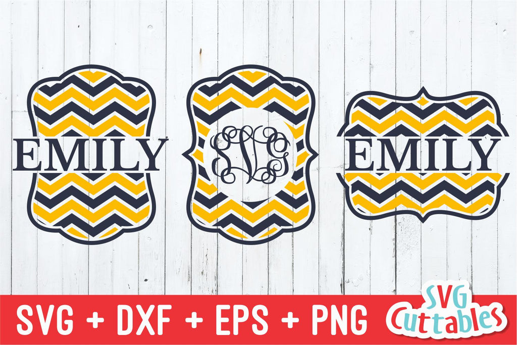 Chevron Monogram Frame - So Fontsy