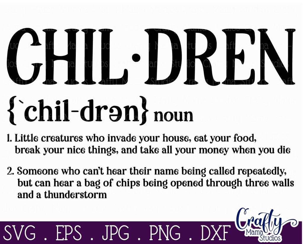 Children Definition Child Definition SVG Funny Family SVG So Fontsy