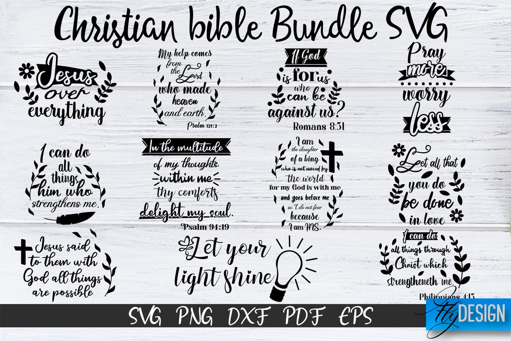 Christian Stickers Svg, Bible Svg, Inspirational Sticker Bundle