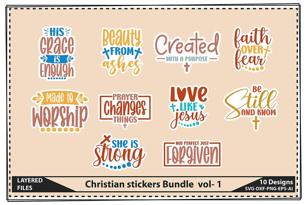 Christian stickers Bundle vol- 1 - So Fontsy