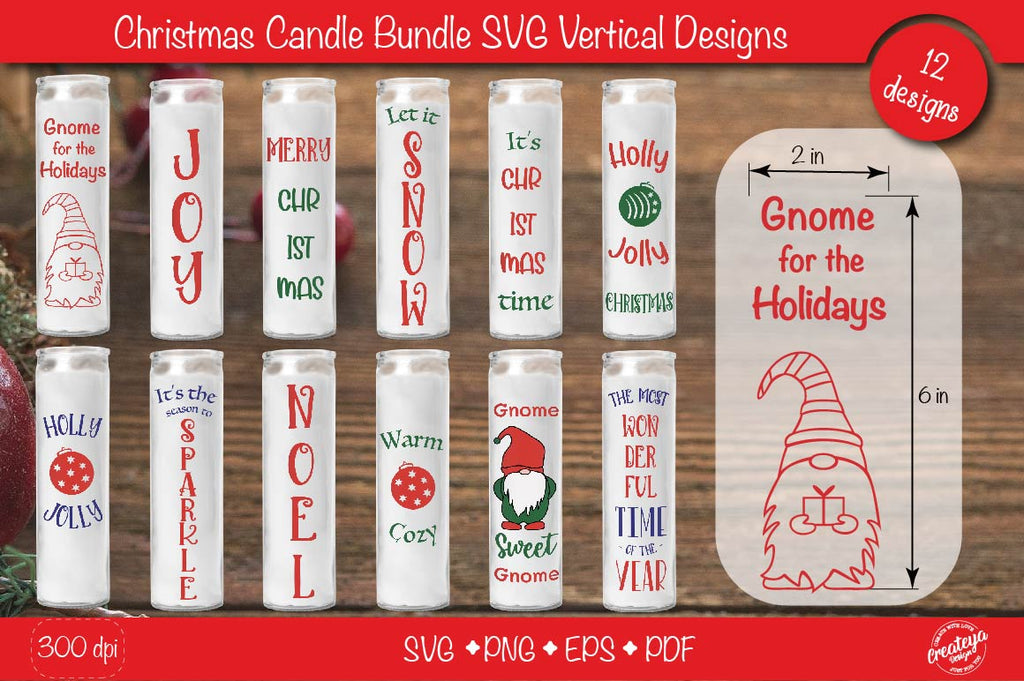 Christmas gift card holder template SVG Bundle, Christmas Gnome money By  Createya Design