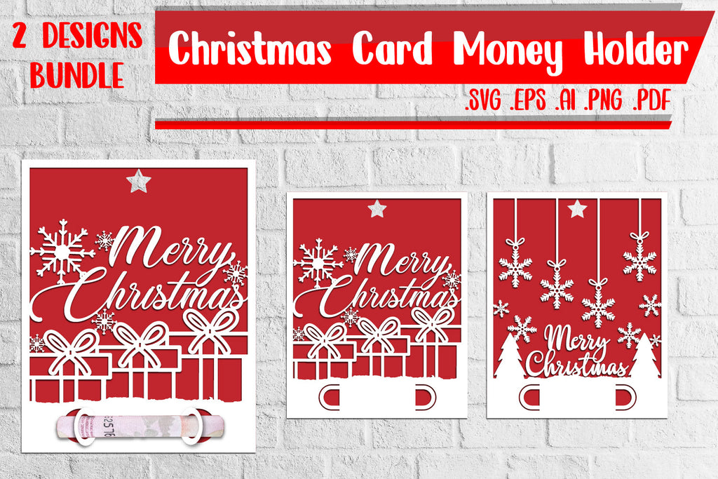 Christmas Card Money Holder 7-8 svg eps ai png pdf - So Fontsy